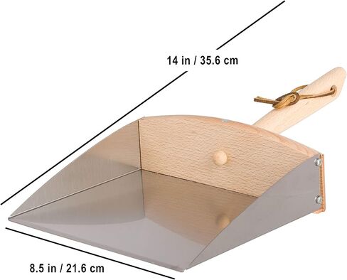 REDECKER Arenga Fiber Hand Brush and Dust Pan Set, Heavy Duty Broom and Dustpan Combo for Home and Outdoor, Oiled Beechwood Handles, Stainless Steel Dust Pan, Made in Germany, 14-1/8-Inches in Saudi Arabia