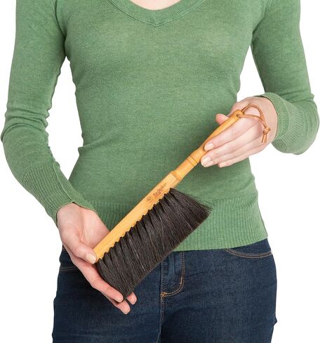 REDECKER Arenga Fiber Hand Brush and Dust Pan Set, Heavy Duty Broom and Dustpan Combo for Home and Outdoor, Oiled Beechwood Handles, Stainless Steel Dust Pan, Made in Germany, 14-1/8-Inches in Saudi Arabia
