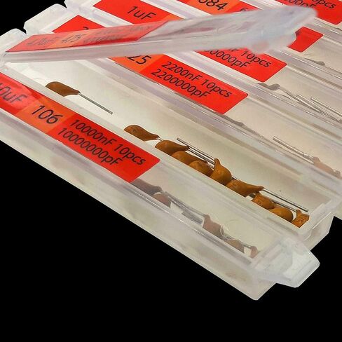 EEEEE 30 قيمة 300 قطعة مجموعة متنوعة من مكثفات السيراميك متعددة الطبقات 10pf-10uF غطاء صندوق فردي pf nf uf (300 قطعة) in Kuwait