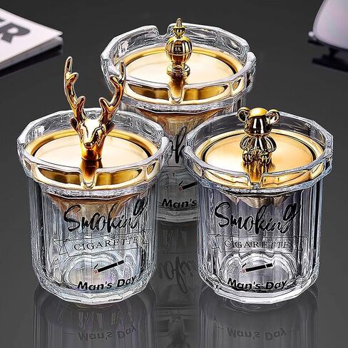 منفضة سجائر مع غطاء للسجائر، منافض سجائر زجاجية إبداعية عديمة الدخان والرائحة ومضادة للرياح للمنزل والمكتب والمكتب الخارجي والشرفة الخارجية in Kuwait