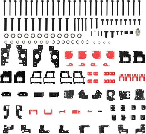 FYSETC 3D Printer Parts Vorn 2.4 R2 V1.5 Newest Full Upgrade Aluminum Alloy Frame CNC Kit, All Metal Parts DIY 3D Printer Accessories Including Matching Screws Black and Red CNC Machined in Saudi Arabia