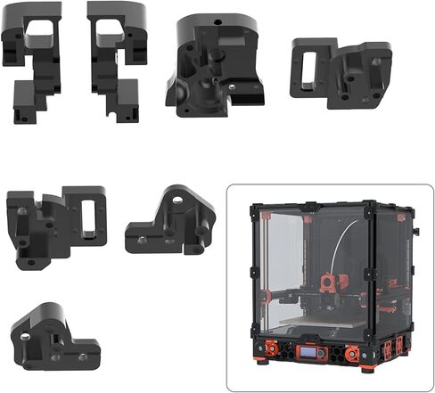 FYSETC 3D Printer Parts Vorn 2.4 R2 V1.5 Newest Full Upgrade Aluminum Alloy Frame CNC Kit, All Metal Parts DIY 3D Printer Accessories Including Matching Screws Black and Red CNC Machined in Saudi Arabia