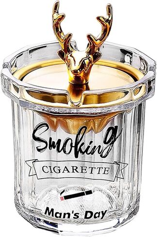 منفضة سجائر مع غطاء للسجائر، منافض سجائر زجاجية إبداعية عديمة الدخان والرائحة ومضادة للرياح للمنزل والمكتب والمكتب الخارجي والشرفة الخارجية in Kuwait