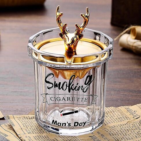 منفضة سجائر مع غطاء للسجائر، منافض سجائر زجاجية إبداعية عديمة الدخان والرائحة ومضادة للرياح للمنزل والمكتب والمكتب الخارجي والشرفة الخارجية in Kuwait