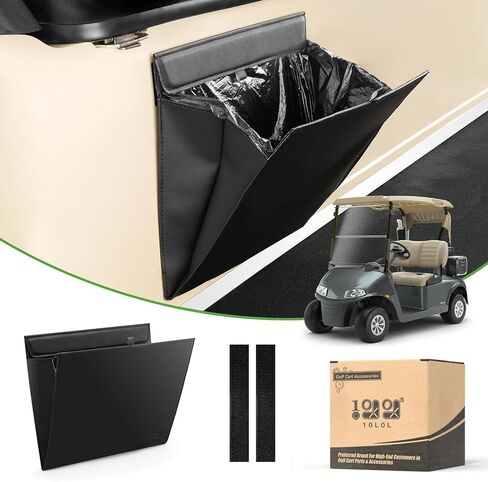 10L0L Golf Cart Trash Bag,Waterproof PU Leather Garbage Can,Magnetic Car Trash Can for Yamaha/Club/Car/EZGO in Saudi Arabia
