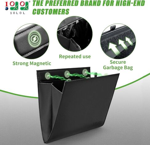 10L0L Golf Cart Trash Bag,Waterproof PU Leather Garbage Can,Magnetic Car Trash Can for Yamaha/Club/Car/EZGO in Saudi Arabia