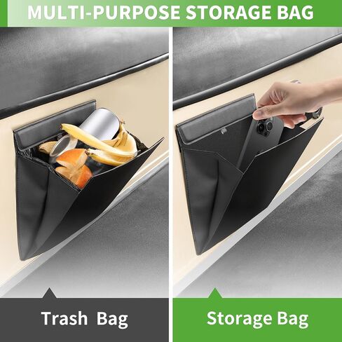 10L0L Golf Cart Trash Bag,Waterproof PU Leather Garbage Can,Magnetic Car Trash Can for Yamaha/Club/Car/EZGO in Saudi Arabia
