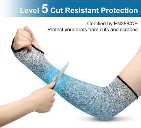 Geyoga Arm Protection Sleeves Level 5 Cut 2 Pairs Heat Resistant Sleeves Protectors for Thin Skin Bruising Men Women in Saudi Arabia