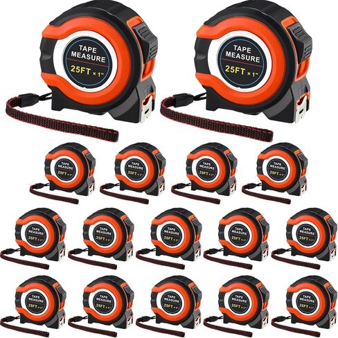 16 Pcs 25 ft Tape Measures Bulk Retractable Measuring Tapes Self Lock Measurement Easy Read Steel Power Tape Blade Imperial and Metric Scale for Designer Decorator Woodworking in Saudi Arabia