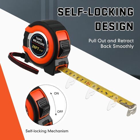 16 Pcs 25 ft Tape Measures Bulk Retractable Measuring Tapes Self Lock Measurement Easy Read Steel Power Tape Blade Imperial and Metric Scale for Designer Decorator Woodworking in Saudi Arabia