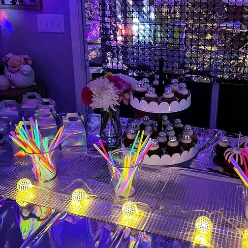 12 x 108 Inches Disco Party Table Runners Glitter Table Runner Cover Decoration Silver Sparkle Sequin Tablecloth for 80s Disco Dance Party Bachelorette Supplies Dance Wedding Decor (Disco Silver, 1) in Saudi Arabia