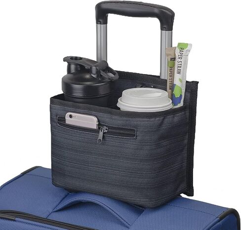 Luggage Travel Cup Holder Attachment for Suitcase Drink Carrier Caddy, Coffee Mug and Tumblers, Traveler Carry on Hands Free Accessory- Gifts for Flight Attendants Travelers Accessories (Purple) in Saudi Arabia
