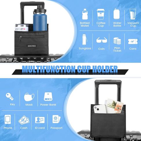 Luggage Travel Cup Holder Attachment for Suitcase Drink Carrier Caddy, Coffee Mug and Tumblers, Traveler Carry on Hands Free Accessory- Gifts for Flight Attendants Travelers Accessories (Purple) in Saudi Arabia