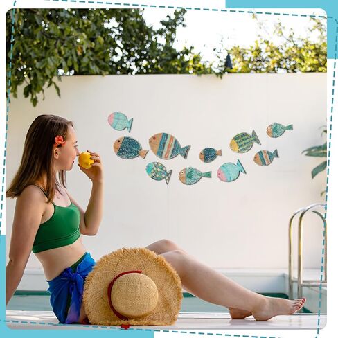 10 قطع من ديكور جدار السمك، ديكور جدار السمك الخشبي، ديكور حائط الشاطئ، ديكور جدار خشبي لمدرسة الأسماك، فن جداري بحري، ديكور الحمام، المحيط الساحلي، ديكور جدار المنزل، وليس نمط ثلاثي الأبعاد (مطلي) in Kuwait