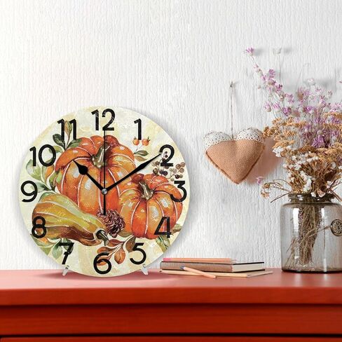 Wamika Wall Clock Oil Sunflower Daisy Flowers White Vintage Round Clock Silent Non Ticking Decorative, Seasonal Floral Clocks 10 Inch Battery Operated Quartz Analog Quiet Desk Clock for Home Office in Saudi Arabia