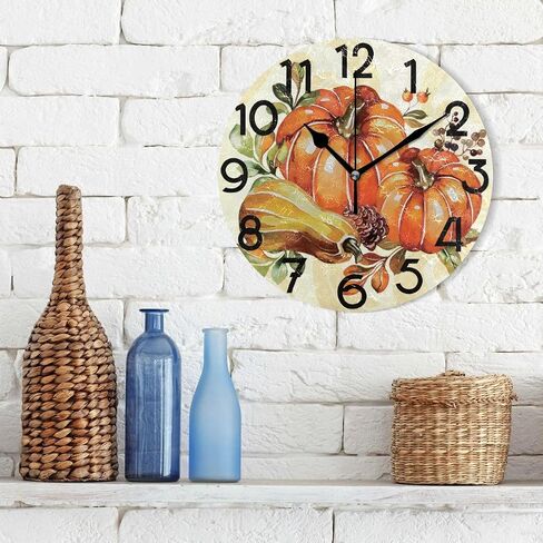 Wamika Wall Clock Oil Sunflower Daisy Flowers White Vintage Round Clock Silent Non Ticking Decorative, Seasonal Floral Clocks 10 Inch Battery Operated Quartz Analog Quiet Desk Clock for Home Office in Saudi Arabia