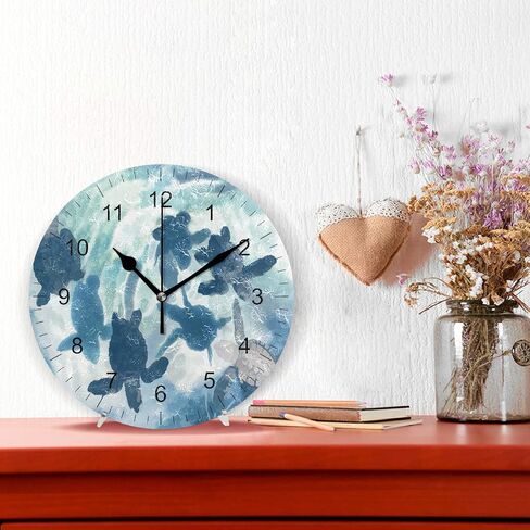 Wamika Wall Clock Oil Sunflower Daisy Flowers White Vintage Round Clock Silent Non Ticking Decorative, Seasonal Floral Clocks 10 Inch Battery Operated Quartz Analog Quiet Desk Clock for Home Office in Saudi Arabia