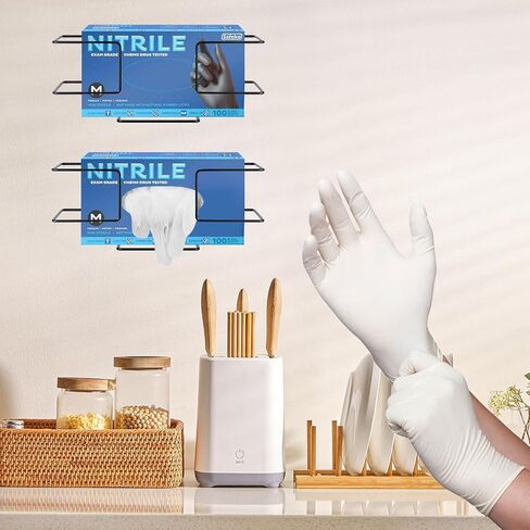 2 قطعة حامل صندوق القفازات - حامل القفازات المعدنية للتركيب على الحائط، حامل القفازات السوداء على الحائط حامل القفازات القابل للتصرف على الحائط موزع القفازات للمطبخ والمستشفى والمختبر in Kuwait
