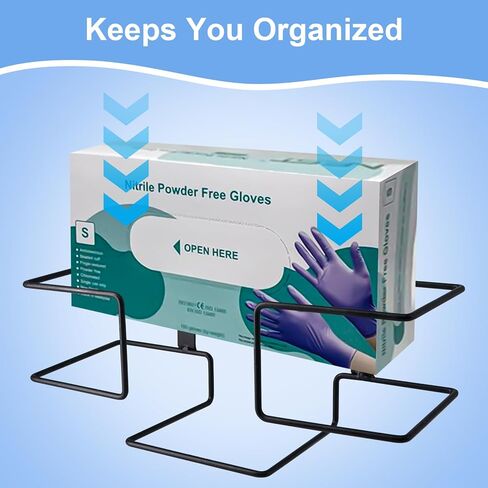2 قطعة حامل صندوق القفازات - حامل القفازات المعدنية للتركيب على الحائط، حامل القفازات السوداء على الحائط حامل القفازات القابل للتصرف على الحائط موزع القفازات للمطبخ والمستشفى والمختبر in Kuwait