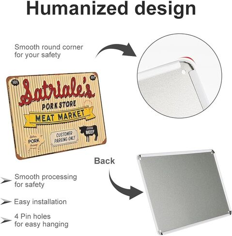 ملصق سوبرانوس - سوبرانوس - ملصق ساترياليس علامة معدنية كلاسيكية علامة قصدير عتيقة لبار المقهى ديكور جدران المنزل 12 × 8 بوصة in Kuwait