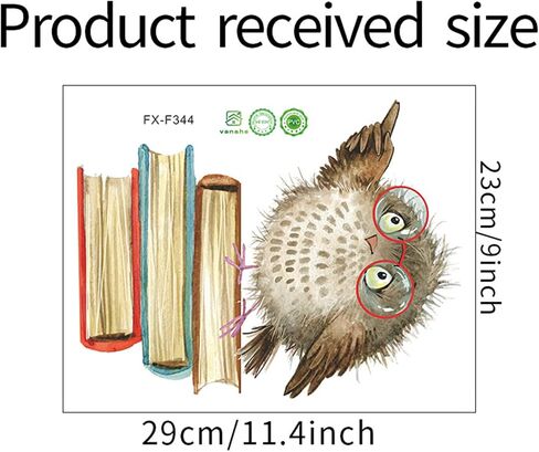 Amoda Amdoa Owl Window Clings for Glass Windows Owl Kids Wall Stickers Wall Decals Removable Non Adhesive Vinyl for Bedroom Living Room (owl 1) in Saudi Arabia