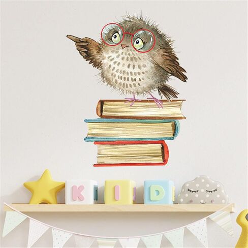 Amoda Amdoa Owl Window Clings for Glass Windows Owl Kids Wall Stickers Wall Decals Removable Non Adhesive Vinyl for Bedroom Living Room (owl 1) in Saudi Arabia