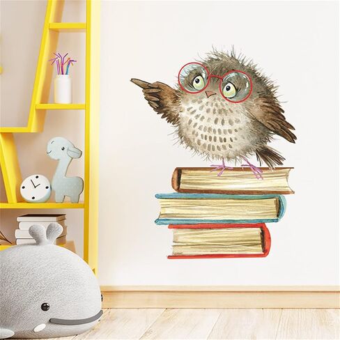 Amoda Amdoa Owl Window Clings for Glass Windows Owl Kids Wall Stickers Wall Decals Removable Non Adhesive Vinyl for Bedroom Living Room (owl 1) in Saudi Arabia