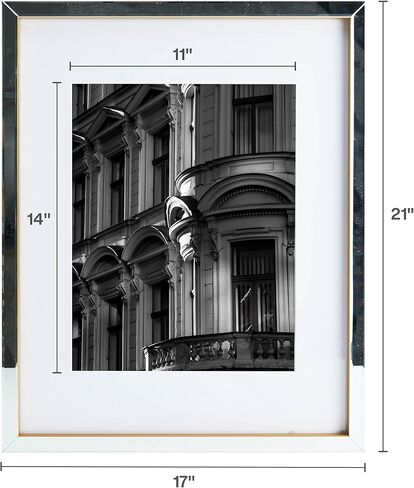 إطار معرض مرآة ميكاسا بجوانب ذهبية، إطار مقاس 17 × 21 يحمل صورة مقاس 16 × 20 بدون حصيرة أو صورة مقاس 8 × 10 مع حصيرة، عرض رأسي أو أفقي، لغرفة النوم، وغرفة المعيشة، وغرفة الطعام in Saudi Arabia