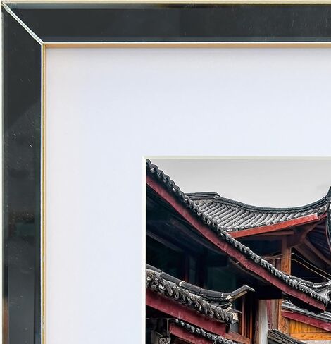 إطار معرض مرآة ميكاسا بجوانب ذهبية، إطار مقاس 17 × 21 يحمل صورة مقاس 16 × 20 بدون حصيرة أو صورة مقاس 8 × 10 مع حصيرة، عرض رأسي أو أفقي، لغرفة النوم، وغرفة المعيشة، وغرفة الطعام in Saudi Arabia