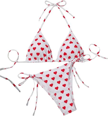 OYOANGLE Women's Halter Tie Side Triangle Bikini Set High Cut 2 Piece Bikini Swimsuit Bathing Suit in Saudi Arabia