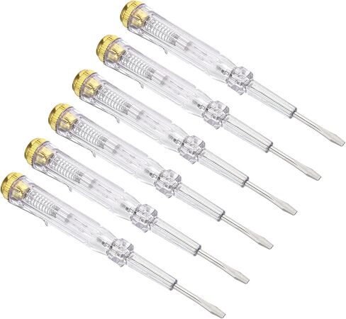 PATIKIL Voltage Tester AC 150-500V Contact Electrical Detector Slotted Screwdriver Tester Pen with Neon Tube, Clear Blue, Pack of 4 in Saudi Arabia