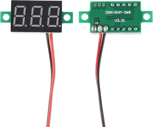 6PCS Voltage Tester Small Digital Voltmeter Gauge Tester 0.36" 3 Wire DC 0-100V 3 Colors LED Display Voltage Tester DC Volt Meter Blue Red Green in Saudi Arabia
