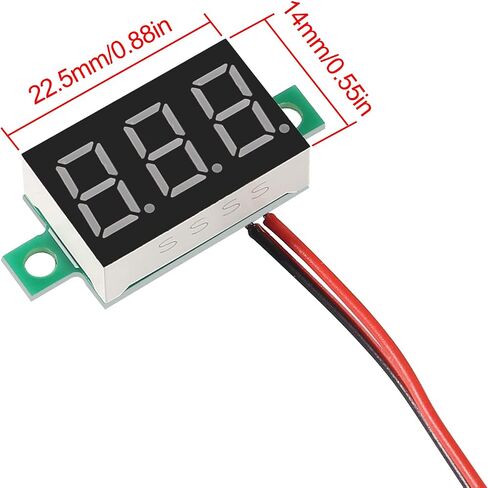 6PCS Voltage Tester Small Digital Voltmeter Gauge Tester 0.36" 3 Wire DC 0-100V 3 Colors LED Display Voltage Tester DC Volt Meter Blue Red Green in Saudi Arabia