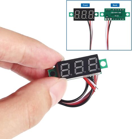 6PCS Voltage Tester Small Digital Voltmeter Gauge Tester 0.36" 3 Wire DC 0-100V 3 Colors LED Display Voltage Tester DC Volt Meter Blue Red Green in Saudi Arabia
