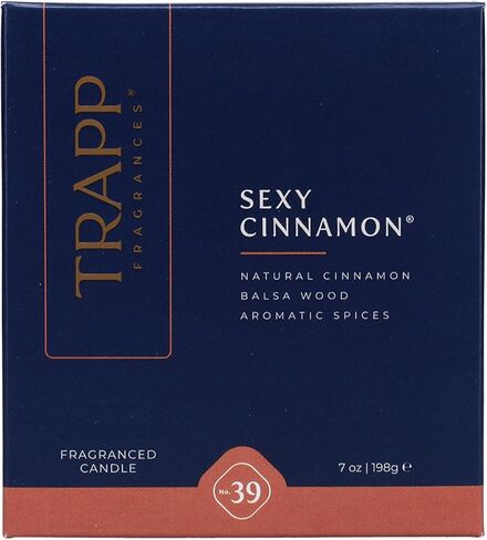 تراب - رقم 39 سيكسي سينامون - 7 أونصة. شمعة مميزة - عطر منزلي عطري برائحة ترابية من القرفة الطبيعية والتوابل العطرية ورائحة خشب البلسا - شمع الفازلين in Kuwait