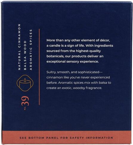 تراب - رقم 39 سيكسي سينامون - 7 أونصة. شمعة مميزة - عطر منزلي عطري برائحة ترابية من القرفة الطبيعية والتوابل العطرية ورائحة خشب البلسا - شمع الفازلين in Kuwait