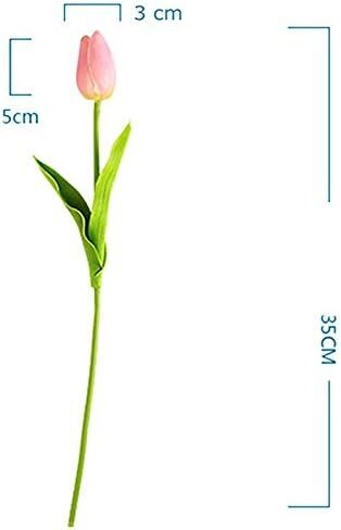 AMZALI Artificial Flowers Real Touch Mini PU Tulips Bouquet Fake Tulips Flowers Arrangement Artificial Plants for Wedding Centerpiece Room Home Hotel Party Event Christmas Decor Cream White Set of 30 in Kuwait