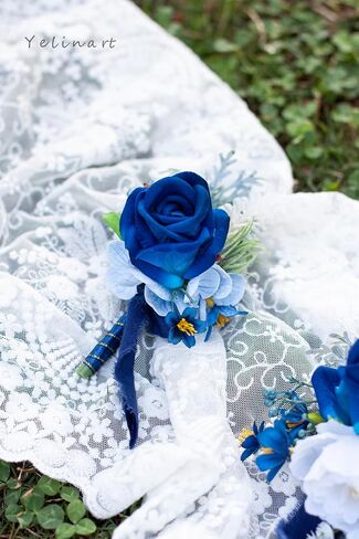 Corsage and Boutonniere Set for Wedding Prom Homecoming Men Groom Groomsmen Artificial Rose Flowers Boutonniere and Women Girl Bridesmaids Bracelet Suit Decor in Saudi Arabia