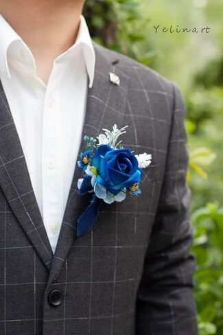 Corsage and Boutonniere Set for Wedding Prom Homecoming Men Groom Groomsmen Artificial Rose Flowers Boutonniere and Women Girl Bridesmaids Bracelet Suit Decor in Saudi Arabia