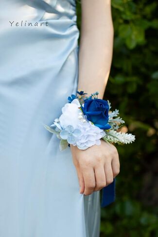 Corsage and Boutonniere Set for Wedding Prom Homecoming Men Groom Groomsmen Artificial Rose Flowers Boutonniere and Women Girl Bridesmaids Bracelet Suit Decor in Saudi Arabia