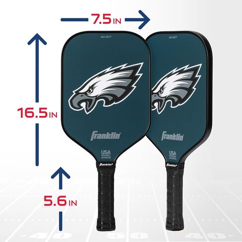 Franklin Sports NFL Pro Pickleball Paddle – 13MM Signature Series Pro Pickleball Paddle with MaxGrit Surface - Official NFL Team – USAP Approved - Premium Quality - Authentic NFL Team Logos in Saudi Arabia