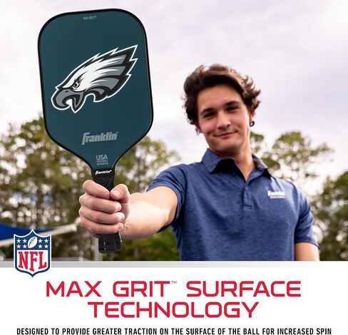 Franklin Sports NFL Pro Pickleball Paddle – 13MM Signature Series Pro Pickleball Paddle with MaxGrit Surface - Official NFL Team – USAP Approved - Premium Quality - Authentic NFL Team Logos in Saudi Arabia