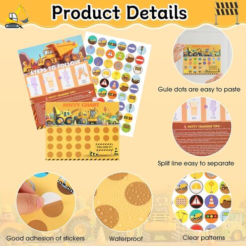 21 قطعة من ملصقات التدريب على استخدام المرحاض، مخطط بناء المرحاض للأطفال الصغار الأولاد مع 324 قطعة من ملصقات التدريب على استخدام المرحاض و40 نقطة صمغ لمكافآت الأطفال على استخدام المرحاض in Kuwait