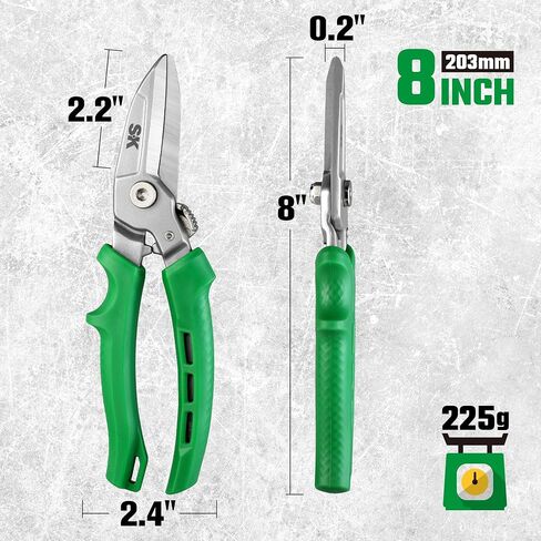 SK 8" Heavy Duty Scissors, All Purpose Shears, Drop Forged CR-V Blades with Safety Lock, Comfortable Grips in Saudi Arabia