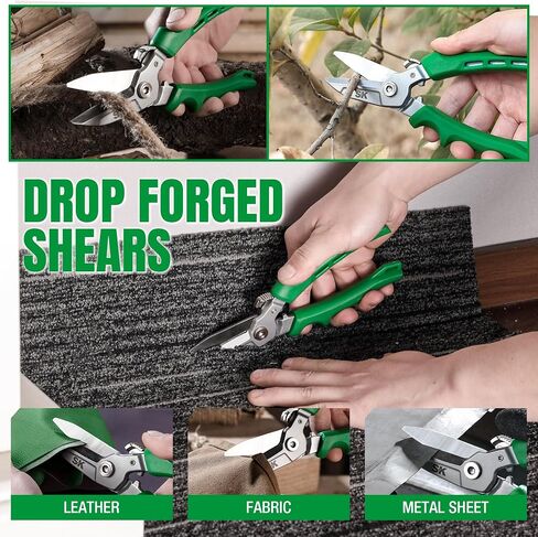 SK 8" Heavy Duty Scissors, All Purpose Shears, Drop Forged CR-V Blades with Safety Lock, Comfortable Grips in Saudi Arabia