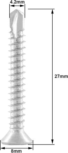 100PCS M4.2 x 32 Stainless Sheet Flat Head Self Drilling Screw, Phillips Drive with Drill Point, Metal Tek Screws, Self Drilling Sheet in Saudi Arabia