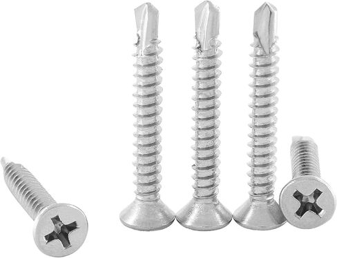 100PCS M4.2 x 32 Stainless Sheet Flat Head Self Drilling Screw, Phillips Drive with Drill Point, Metal Tek Screws, Self Drilling Sheet in Saudi Arabia