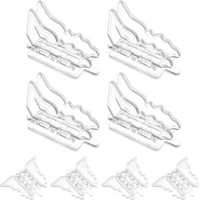 8 Pack Clear Sliding Door Lock, Easy Install Sliding Patio Door Lock, Butterfly Shape Window Security Lock, Glass Surface Patio Door Lock (8, Transparent)