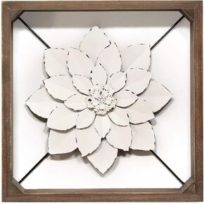 Stratton Home Décor S21053 Wall Decor, 15.75" W X 2.75" D X 15.75" H, Distressed White