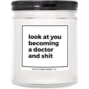 YouNique Designs Future Doctor Gifts Candle 9 oz - Medical Student Gifts, Med Student Gift & Medical School Graduation Gifts - Future Doctor Gifts for Medical Students (Mahogany Teakwood)